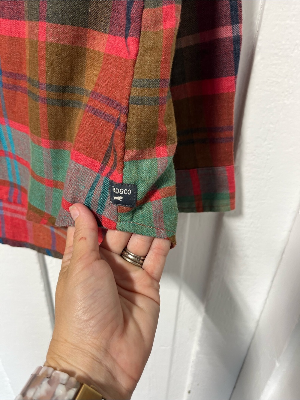 Toad & Co Re-Form Flannel Long Sleeve button down plaid shirt size M - Picture 5 of 9